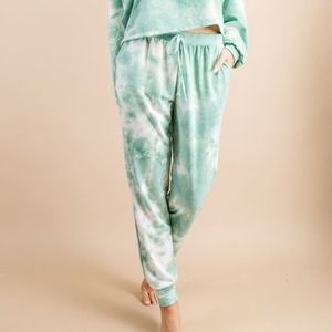Mint Green Tie-Dye Women's Jogger Pants